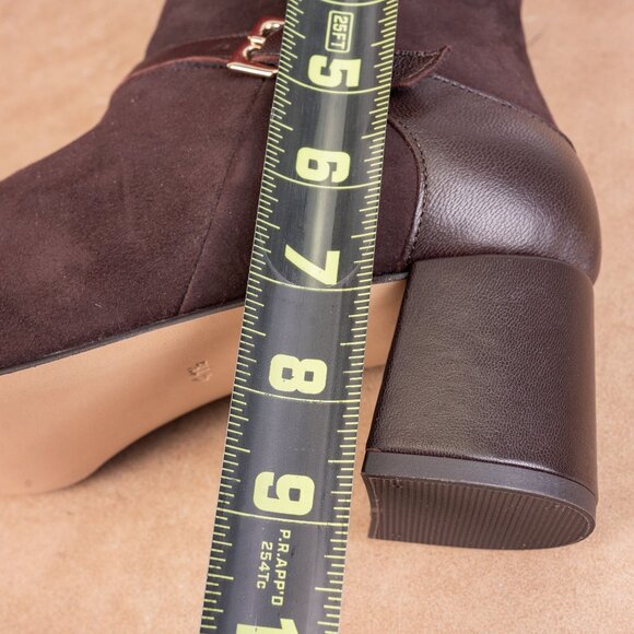 Bruno Magli Wmn Danica Square toe Brown Suede Ankle Dress Boots 10.5US EUR 41.5